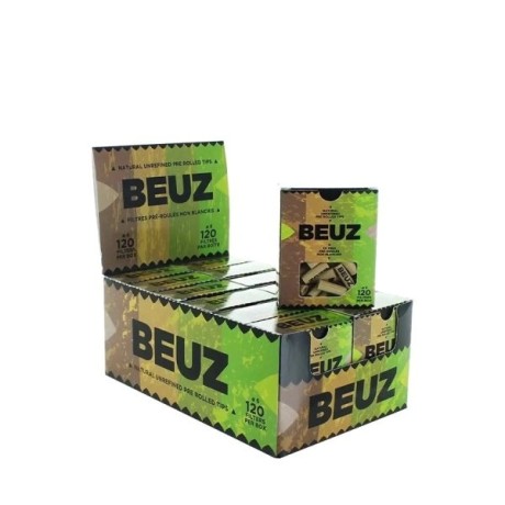 FILTRES EN CARTON PRÉ-ROULÉS BRUN 1 BOÎTE DE 120PCS - BEUZ